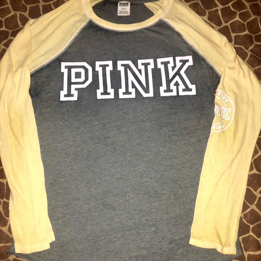Yellow sleeved baseball style VS Pink tee